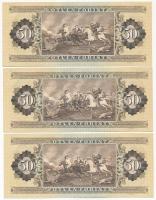 1983. 50Ft (3x) "D 241 067412 - D 241 067414" sorszámkövetők T:I,I- kissé hullámos papír 
...