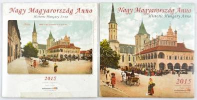 Nagy Magyarország Anno 2015 - 2 modern képeslapos naptár, ritka teli képes változat, bontatlan / - 2 modern unopened postcard calendars