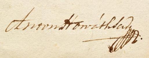 cca 1780-1800 Régi cirill-betűs román nyelvű okirat, nyomtatott, autográf aláírásokkal, közte: Carol...