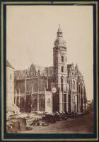cca 1890 Kassa, Szent Erzsébet-székesegyház, keményhátú fotó Letzter műterméből, 15,5×11 cm / Kosice