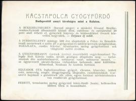 cca 1930 Kacstapolca, gyógyfürdő, ismertető prospektus, fotókkal illusztrált
