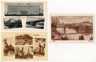 3 db RÉGI használatlan kárpátaljai Weinstock képeslap: Ungvár és Munkács / 3 pre-1945 Transcarpathian town-view postcards: Uzhhorod and Mukachevo