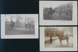 cca 1910-1918 I. világháborús cs. és kir. huszár alakulat, 14 db fotólap, Magyar Imre budapesti fény...