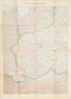 cca 1916 Az I. világháborús orosz hadszintér nagy méretű térképe szakadással 75x100 cm