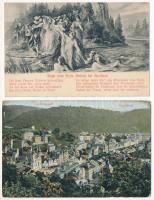 Karlovy Vary, Karlsbad; 2 pre-1909 postcards (Kallós Bertalan államtitkárnak címezve)