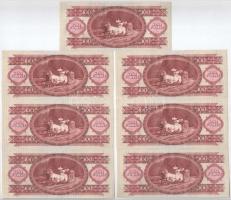 1984. 100Ft (7x) "B 203 108474 - B 203 108480" sorszámkövetők T:I-II nyomdai papírránccal,...