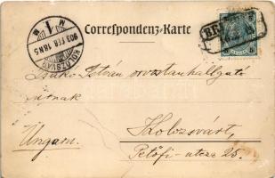 1903 Bregenz, St. Martinturm, Altes Stadttor / tower, old city gate. Art Nouveau, floral (tear)