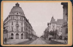 1901 Bukarest, keményhátú fotó, 10,5×16,5 cm / Bucuresti, Bulevardul Carol I