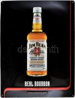 Jim Beam whisky dombornyomott fém reklám tábla, 40x60 cm