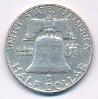 Amerikai Egyesült Államok 1963D 1/2$ Ag "Franklin" T:2,2- patina, ph, kis ü.
USA 1963D 1/...