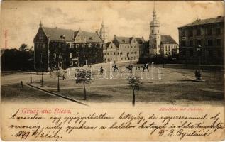 1899 (Vorläufer) Riesa, Albertplatz mit Aichamt (Rb)