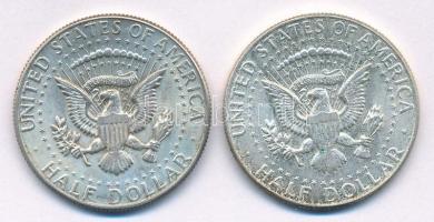 Amerikai Egyesült Államok 1964-1967. 1/2$ Ag (2xklf) "Kennedy" T:2 patina
USA 1964-1967 1...