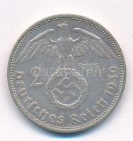 Német Harmadik Birodalom 1939F 2M Ag "Hindenburg" T:1-,2 German Third Reich 1939F 2 Mark A...