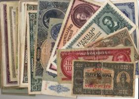 Papírpénz hagyaték-tétel 68 db jobbakkal, mint 8f felülny., 1949-es 10Ft+100Ft, stb. T:II,III