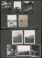 1934 Badacsonyi fotók 4 db albumlapra ragasztva (ipari kisvasút, Badacsonytomaj kőfejtő, Ranolder kereszt, stb.), vegyes méretben
