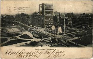 1905 Cleveland, Public Square, tram (wet corners)