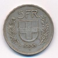 Svájc 1935B 5Fr Ag T:2- Switzerland 1935B 5 Francs Ag C:VF Krause KM#402