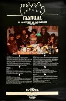 cca 1978 Manual művészcsoport kiállítási plakátja (Szilasi Anna, Bán Mariann, Vladimir Péter, Szilág...