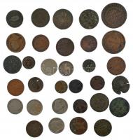 Vegyes 32db-os külföldi érme tétel, nagyrészt az 1800-as évekből, közte Német Birodalom 1918. 1/2M A...