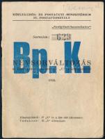 1966 Budapesten felszerelt K állomásokról. Titkos telefonkönyv.12 p.