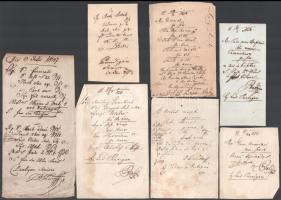 cca 1840-1850 Vegyes Gyógyszerészeti számlák és receptek