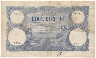 Románia 1929. 20L T:III,III-
Romania 1929. 20 Lei C:F,VG