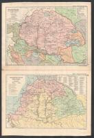 cca 1930 5 db Nagy-Magyarország térkép a Barthos-Kurucz történelmi atlaszból, M. kir. Állami Térképészet, kissé foltos, 28x21,5 cm