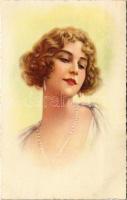 Italian lady art postcard. 2031-3.