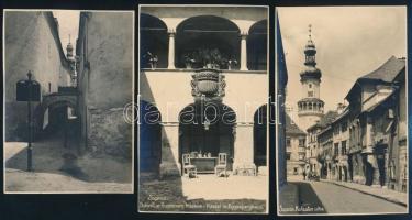 cca 1930-1940 Soproni utcaképek, 5 db fotó, 8×11 és 8×12 cm