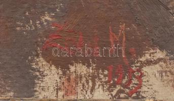 Zöld M. jelzéssel: Fiú portré. Olaj, karton, kopott keretben, 38x28cm