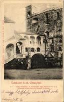 1901 Sárospatak, Régi Rákóczi vár és Windisch-Grätz hercegi kastély feljárója. Sátoraljaújhely környéke. Lövy A. kiadása. Frey M. felvétele (fl)