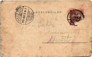 1901 Sárbogárd, Andrássy utca, üzletek, Indóház, vasútállomás. Anker Jakab kiadása (b)