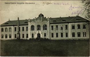 1915 Tiszafüred, Polgári fiúiskola. Goldstein Adolf kiadása (EK)