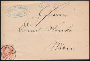 1867 5kr levélen PEST - Wien