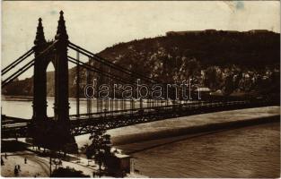1927 Budapest, Erzsébet híd, háttérben a Gellértheggyel (fl)