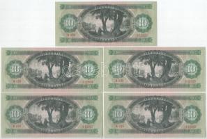 1969. 10Ft (5x) "A 839 012025 - A 839 012029" sorszámkövetők T:II
Adamo F7