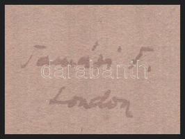 Tamási T. Jelzéssel: Telivér, lófej, London. Vegyestechnika, papír, szélén sérülésekkel, 38x29cm