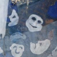 Jelzés nélkül: Szellemek. Tűzzománc, fém, 40x30 cm