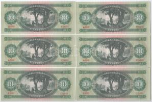 1962. 10Ft (6x) páronként sorszámkövetők T:I-
Adamo F6