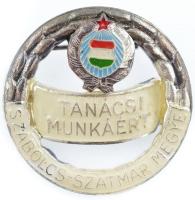 ~1970. "Tanácsi Munkáért - Tolna (ezüst fokozat)" műgyantás, ezüstözött kitüntető jelvény eredeti tokban T:2