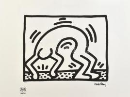 Keith Haring (1958-1990): Ofszet - lito, merített papír, jelzett a nyomaton. Számozott: 10/150. Keith Haring Foundation szárazpecséttel jelzett. Tanúsítvánnyal. Képméret 33x42 cm, Lapméret: 70x50 cm / Numbered, marked 70x50 cm