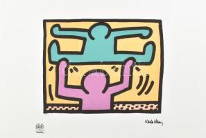 Keith Haring (1958-1990): Ofszet - lito, merített papír, jelzett a nyomaton. Számozott: 6/150. Keith Haring Foundation szárazpecséttel jelzett. Tanúsítvánnyal. Képméret 33x42 cm, Lapméret: 70x50 cm / Numbered, marked 70x50 cm