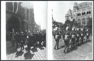 cca 1938 Budapest, Szent István-napi körmenet a Várban, Bárdossy, magas rangú tisztek, stb., 13 db utólagos előhívás, 18×24 cm