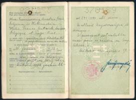1934 Szikszó, Magyar Királyság által kiállított fényképes útlevél / Hungarian passport