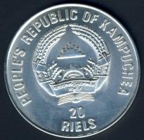 Kambodzsa 1988. 20R Ag "Mexikói Labdarúgó VB-kapus" T:1 Tanúsítvánnyal!