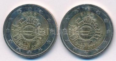 Írország 2012. 2E "10 éves az Euró" (2x) T:1,1- Ireland 2012. 2 Euro "10th anniversary of the Euro" (2x) C:UNC,AU Krause KM#71