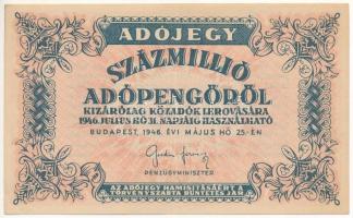 1946. 100.000.000AP T:III szép papír Adamo P55