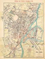 1914 Szczeczin (Stettin) város térképe - Beilage zum Stettiner Adreßbuch, 1:10 000, kisebb szakadásokkal, 73×58 cm