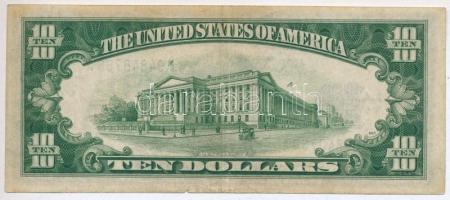 Amerikai Egyesült Államok 1934A 10$ "A94848768A" "Silver Certificate - kisméretű sárg...