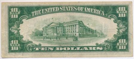 Amerikai Egyesült Államok 1934A 10$ "A94272055A" "Silver Certificate - kisméretű sárg...
